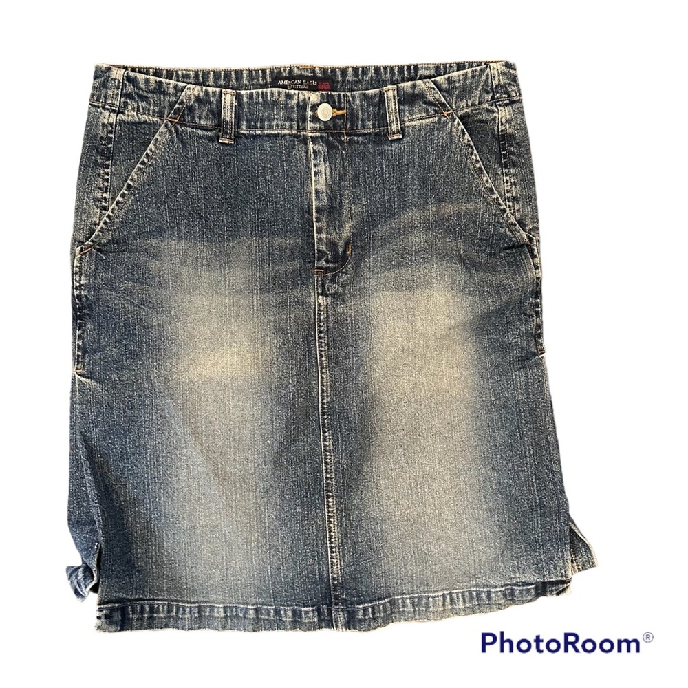 vintage y2k american eagle denim jean skirt size 8